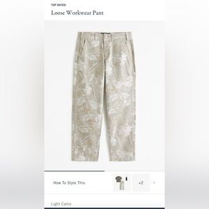 Abercrombie Loose Workwear Pant - Light Camo (Unisex)